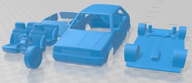 Nissan Micra 1982 Printable Car Model Cetak 3D .c4d .max .obj .3ds .fbx .stl .blend 