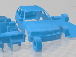 3 Series E36 Touring 1994 Printable Car 3D Print Model