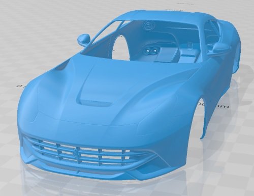 Ferrari F12 Berlinetta 2017 Printable Body Car Modello di stampa 3D .c4d .max .obj .3ds .fbx .stl .blend 