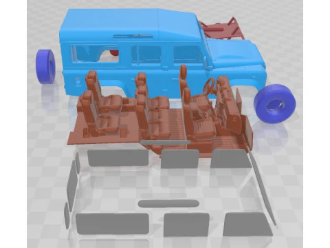 Land Rover Defender 110 Station Wagon Printable Car 3D Print Model