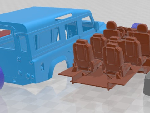 Land Rover Defender 110 Station Wagon Printable Car 3D Baskı Modeli
