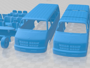 Dodge Ram Passenger Van 1994 Printable Model Cetak 3D