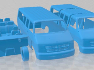 Dodge Ram Passenger Van 1994 Printable 3D Print Model