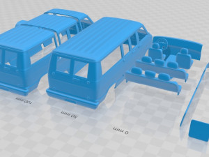 Dodge Ram Passenger Van 1994 Printable Model Cetak 3D