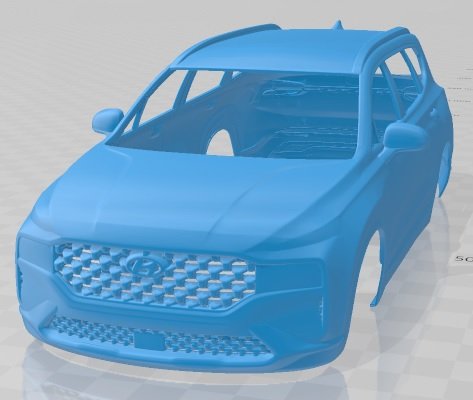 Hyundai SantaFe 2021 Printable Body Car 3D Принт Модель .c4d .max .obj .3ds .fbx .stl .blend 