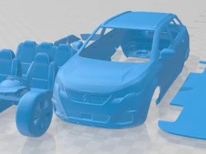 Carro imprim&iacute;vel Peugeot 3008 2019 Modelo de Impressão 3D