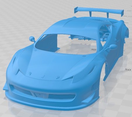 Ferrari 458 GT3 2014 Printable Body Car Modello di stampa 3D .c4d .max .obj .3ds .fbx .stl .blend 