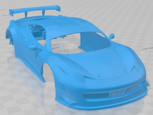 Ferrari 458 GT3 2014 Printable Body Car Modello di stampa 3D