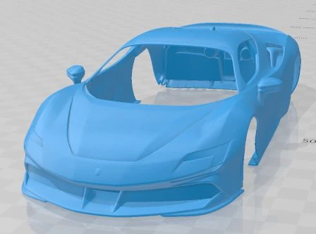 Ferrari SF90 Spider 2021 Printable Body Car 3D Print Model .c4d .max .obj .3ds .fbx .stl .blend