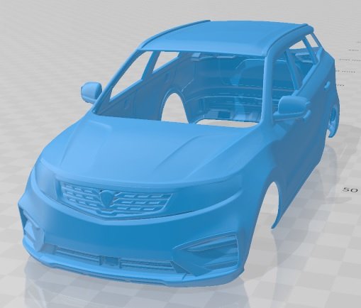 Proton X70 2018 Printable Body Car Modelo de impresión 3D .c4d .max .obj .3ds .fbx .stl .blend 