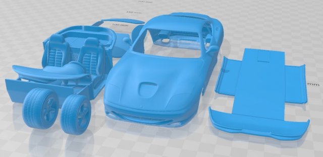 Ferrari 550 Maranello 1996 Printable Car 3D Baskı Modeli .c4d .max .obj .3ds .fbx .stl .blend 