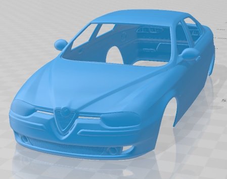 Alfa Romeo 156 1997 Printable Body Car 3D Print Model .c4d .max .obj .3ds .fbx .stl .blend 