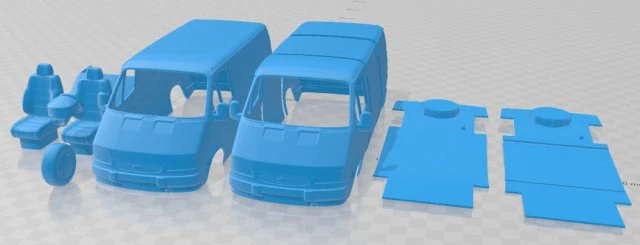 Transit L1H1 1994 Printable Van 3D Print Model .c4d .max .obj .3ds .fbx .stl .blend 