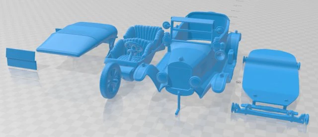 Model T 4door Tourer 1924 Printable Car 3D Print Model .c4d .max .obj .3ds .fbx .stl .blend 
