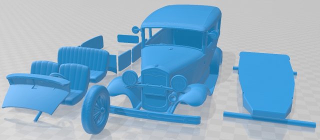 Model A 1927 Printable Car Modelo de impresión 3D .c4d .max .obj .3ds .fbx .stl .blend