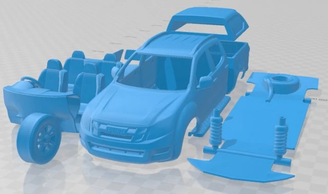Isuzu D-Max Double Cab Huntsman 2014 Printable Car 3D Print Model .c4d .max .obj .3ds .fbx .stl .blend