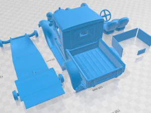 Model A Pickup 1928 Printable Car in separate parts 3D Print Model