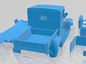 Model A Pickup 1928 Printable Car in separate parts 3D Print Model