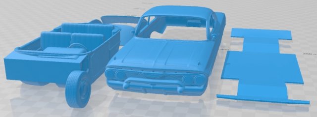 Chevrolet Impala 1961 Coupe Printable Car 3D Принт Модель .c4d .max .obj .3ds .fbx .stl .blend 