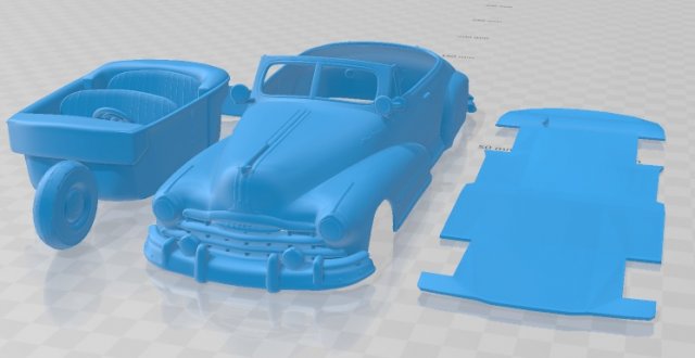 Pontiac Torpedo Eight Deluxe Convertible 1948 Printable Car 3Dプリントモデル .c4d .max .obj .3ds .fbx .stl .blend 