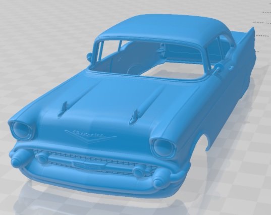Chevrolet Bel Air Sport Coupe 1957 Printable Body Car 3D Print Model .c4d .max .obj .3ds .fbx .stl .blend 