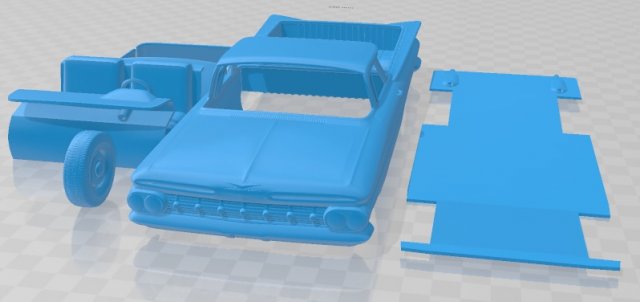 Chevrolet El Camino 1959 Printable Car 3D-Druckmodell .c4d .max .obj .3ds .fbx .stl .blend 