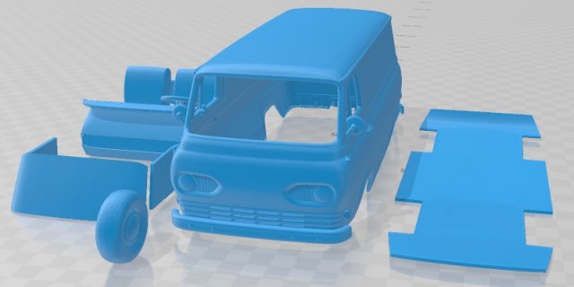 E Series Econoline PanelVan 1961 Printable 3D Принт Модель .c4d .max .obj .3ds .fbx .stl .blend 