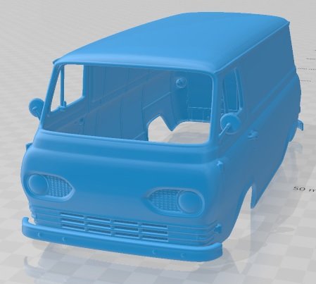 E Series Econoline PanelVan 1961 Printable Body Van Modelo de Impressão 3D .c4d .max .obj .3ds .fbx .stl .blend 