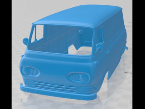 E Series Econoline PanelVan 1961 Printable Body Van 3Dプリントモデル
