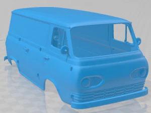 Furgoneta con carrocer&iacute;a imprimible Econoline PanelVan 1961 Serie E Modelo de impresión 3D