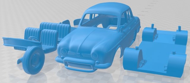 Renault Ondine Dauphine 1956-1967 Printable Car Modèles 3D en vedette .c4d .max .obj .3ds .fbx .stl .blend 
