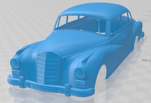 Mercedes Benz 300D W189 1957 Printable Body Car 3D Принт Модель .c4d .max .obj .3ds .fbx .stl .blend 