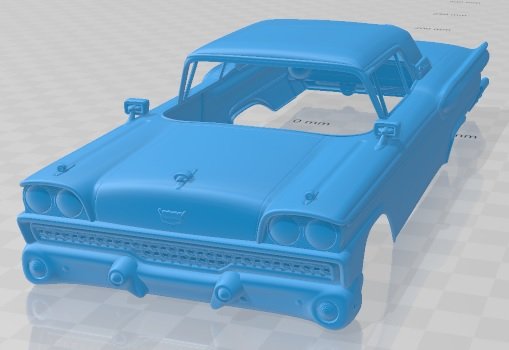 Fairlane 500 Galaxie Skyliner 1959 Printable Body Car 3D Print Model .c4d .max .obj .3ds .fbx .stl .blend 