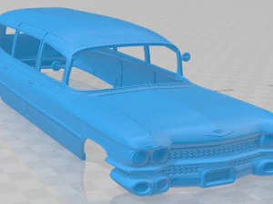 Cadillac Fleetwood 75 Millermeteor Hearse 1959 Wagon Printable Body Car 3D Print Model