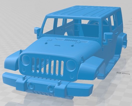 Jeep Wrangler Unlimited Sahara 2013 Printable Body Car 3D Print Model .c4d .max .obj .3ds .fbx .stl .blend 