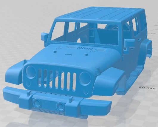 Jeep Wrangler Unlimited Sahara 2013 Printable Body Car 3D Print Model .c4d .max .obj .3ds .fbx .stl .blend 