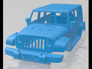 Jeep Wrangler Unlimited Sahara 2013 Carrosserie imprimable Modèles 3D en vedette