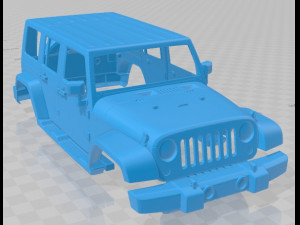 Jeep Wrangler Unlimited Sahara 2013 Printable Body Car 3D Print Model