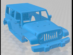 Jeep Wrangler Unlimited Sahara 2013 Printable Body Car 3D Print Model