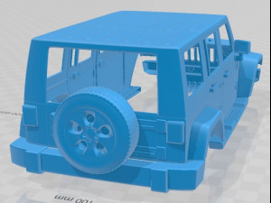 Jeep Wrangler Unlimited Sahara 2013 Printable Body Car 3D Print Model