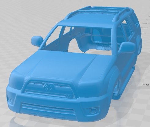 Toyota 4runner 2009 Printable Body Car 3Dプリントモデル .c4d .max .obj .3ds .fbx .stl .blend 