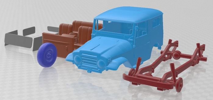 Toyota Land Cruiser J20 HardTop 1955 Printable Car Modello di stampa 3D .c4d .max .obj .3ds .fbx .stl .blend 