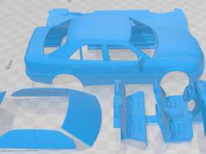 Mercedes Benz C Class W202 Sedan 1997 Printable Body Car 3D 打印模型