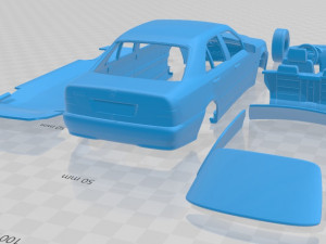 Mercedes Benz C Class W202 Sedan 1997 Printable Body Car 3D 打印模型