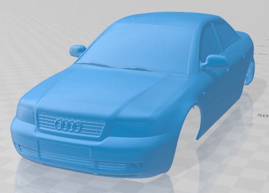 Audi A4 Sedan 1999 Printable Body Car 3D-Druckmodell .c4d .max .obj .3ds .fbx .stl .blend 