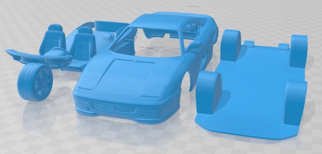 Ferrari F355 F1 Berlinetta 1998 Printable Car Model do druku 3D .c4d .max .obj .3ds .fbx .stl .blend 