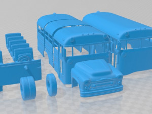 Chevrolet 4500 School Bus 1956 Printable 3D-printmodel