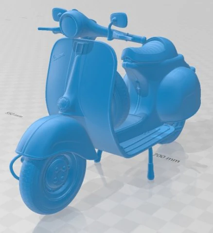 Vespa Cafe Racer Printable Motorcycle 3D Print Model .c4d .max .obj .3ds .fbx .stl .blend 