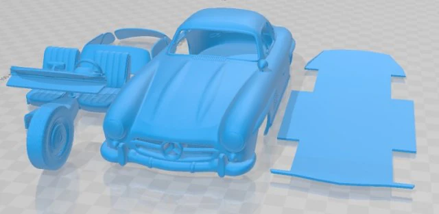 Mercedes Benz 300 SL Gullwing 1954 Printable Car 3D Print Model .c4d .max .obj .3ds .fbx .stl .blend 