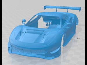 Ferrari 488 GT3 Evo 2020 Printable Body Car Modèles 3D en vedette